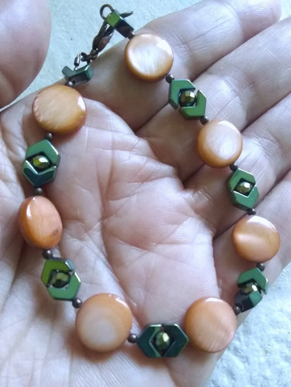 Shells & Chevrons! Uniquely Beaded Handmade Bracelet! Boho Chic! Coastal Cowgirl